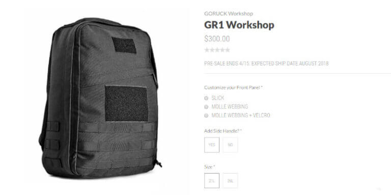 Custom GORUCK GR1 Now Available